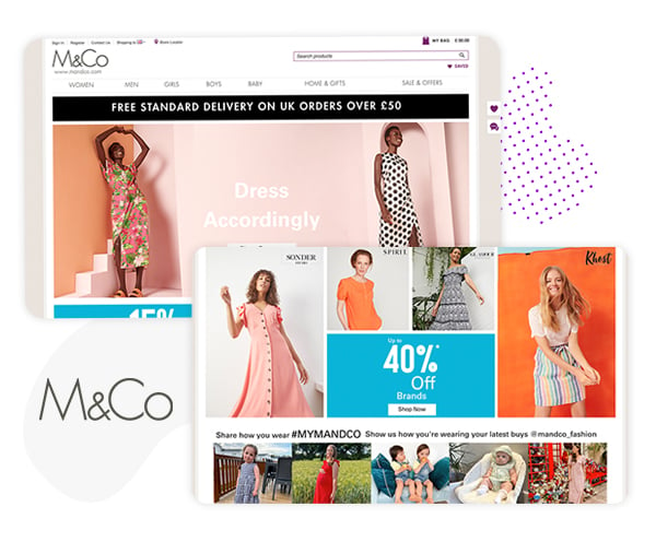 M&Co homepage Creator content
