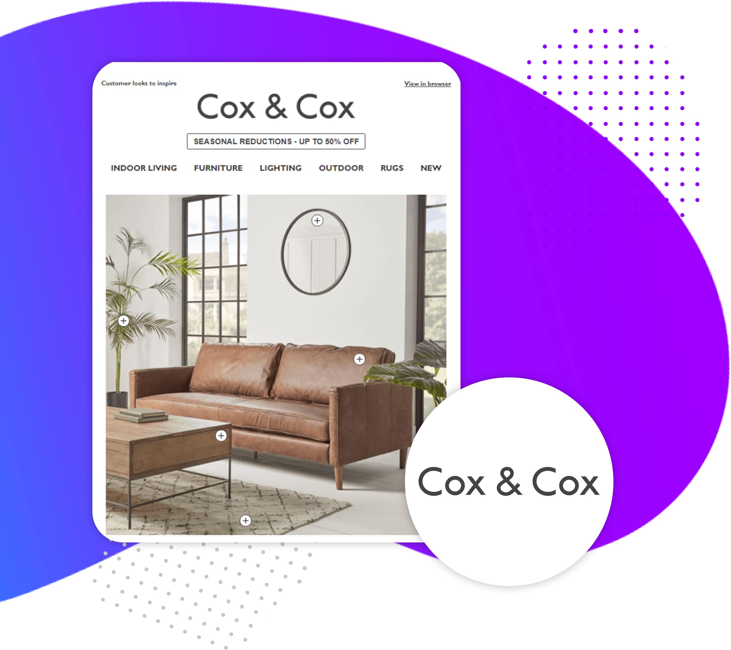 Cox & Cox logo and interactive email